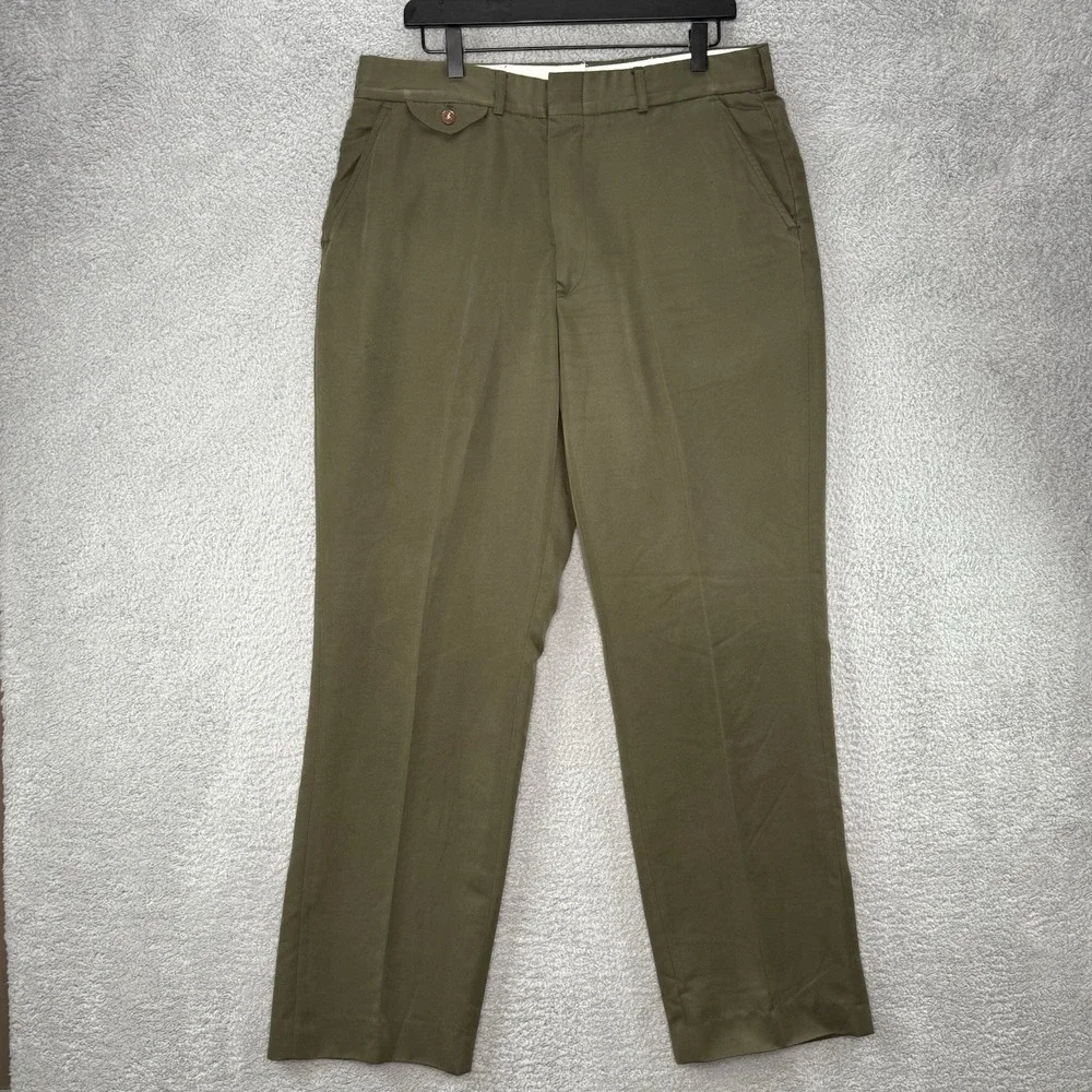 Vintage Orvis Melton Cloth Pants Size 34x32 Dark Green Made in USA‎ Pockets